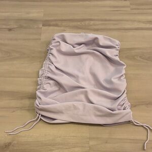 ZARA Lavender Ruched Skirt with adjustable ties for length and zipper in back